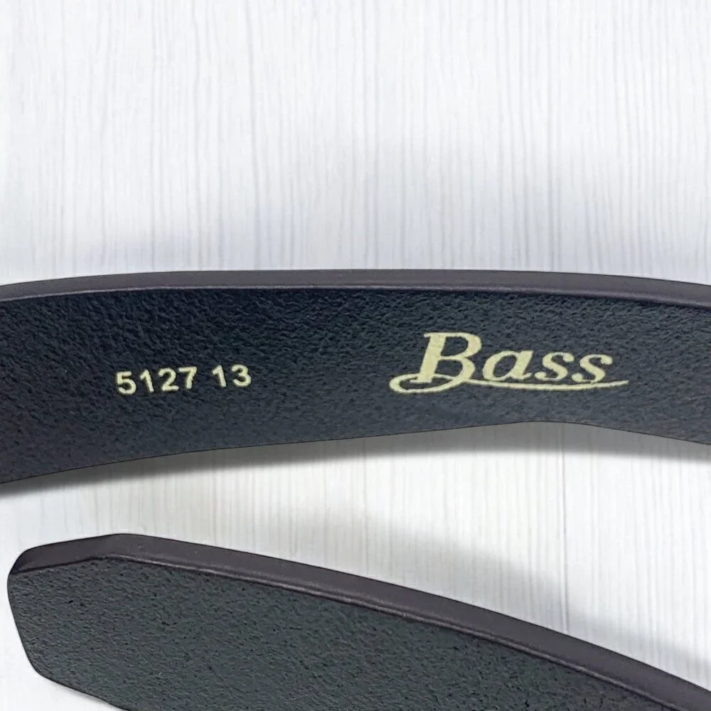 Bass Mens Genuine Leather Belt Brown With Brushed Silver Buckle Sz XL 5127 13